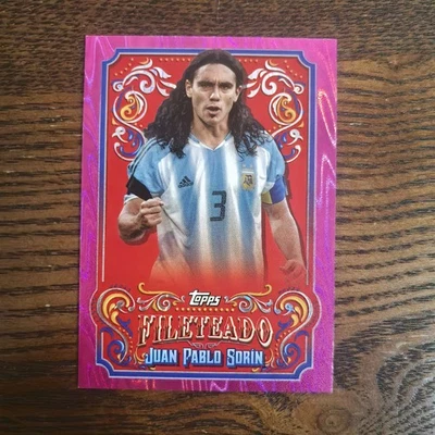 Juan Pablo Sorin 2023 Topps Fileteado Argentina Team Set Pink Tango /50 - Image 1 of 2