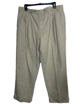 Pantalones de vestir vintage Polo Ralph Lauren para hombre 36 caqui con puños dobladillo plisado Foto 1 de 4