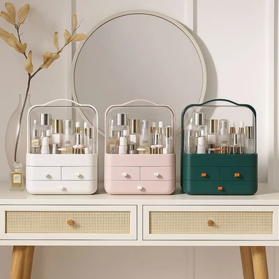 Neo Acryl Make-up Organizer mit Deckel Schublade Tragbar Staubdicht Kosmetik Aufbewahrung