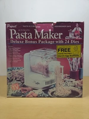 Popeil P400 Deluxe Pasta Maker w/ 24 Dies, Inside Egg Scrambler, Ravioli Cutter+ - Image 1 of 4
