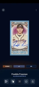 Topps Bunt 21 Allen & Ginter 21 Freddie Freeman Blue Signature Iconic DIGITAL - Picture 1 of 2
