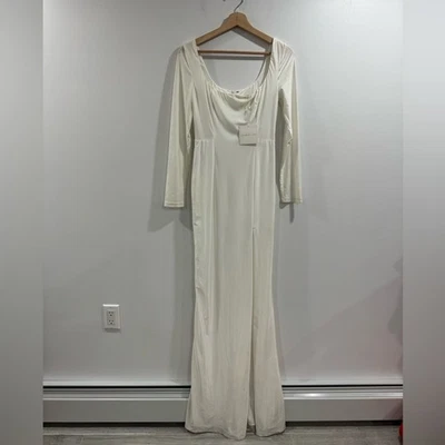 NWT Abyss By Abby Maxi White Dress Size Small *FLAWED - Image 1 of 4