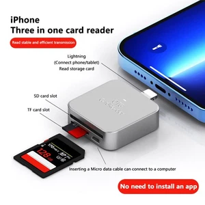Type 3in1 - Card SD SD Reader pour iPhone pour Samsung Huawei Xiaomi _W - Zdjęcie 1 z 18