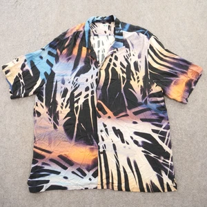Ksubi Camicia Uomo 2XL XXL Nero Blu Bottoni Tie Dye Resort Manica Corta Street - Foto 1 di 18