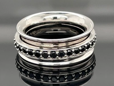 RING GR. 17 (CA. 53) AUS 925/- SILBER RHOD. MIT SPINELL SILBERZEIT  SCHMUCKJAGD - Bild 1 von 2