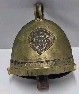 Винтажный яванский Яванский Индонезийский Латунный Колокол Деревянный Клаппер Оригинал - Изображение 1 из 4