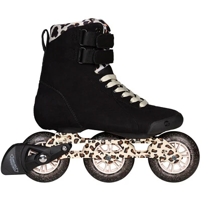 Powerslide Pheme Leo 100 Damen-Inliner Inline-Skates Schwarz Leo Muster NEU - Bild 1 von 4