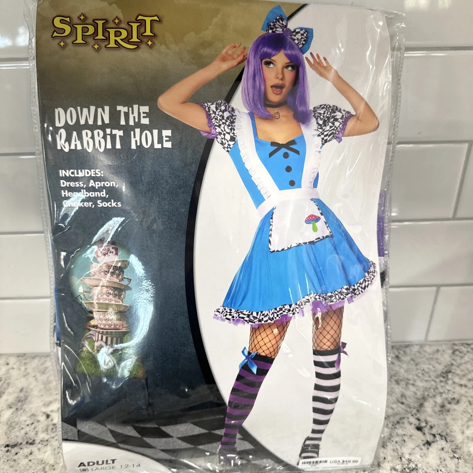 Disfraz de Alicia Abajo del Conejo Grande (12-14) Halloween Adulto Foto 1 de 4