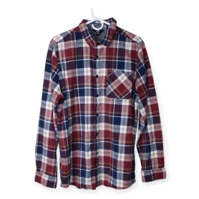 Volcom Shirt Mens XL Red Plaid Plannel Workwear Button Up Long Sleeve Modern Fit - Image 1 of 4
