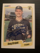 1989 Fleer #206 Doug Drabek Pittsburgh Pirates Signed Card Autographed