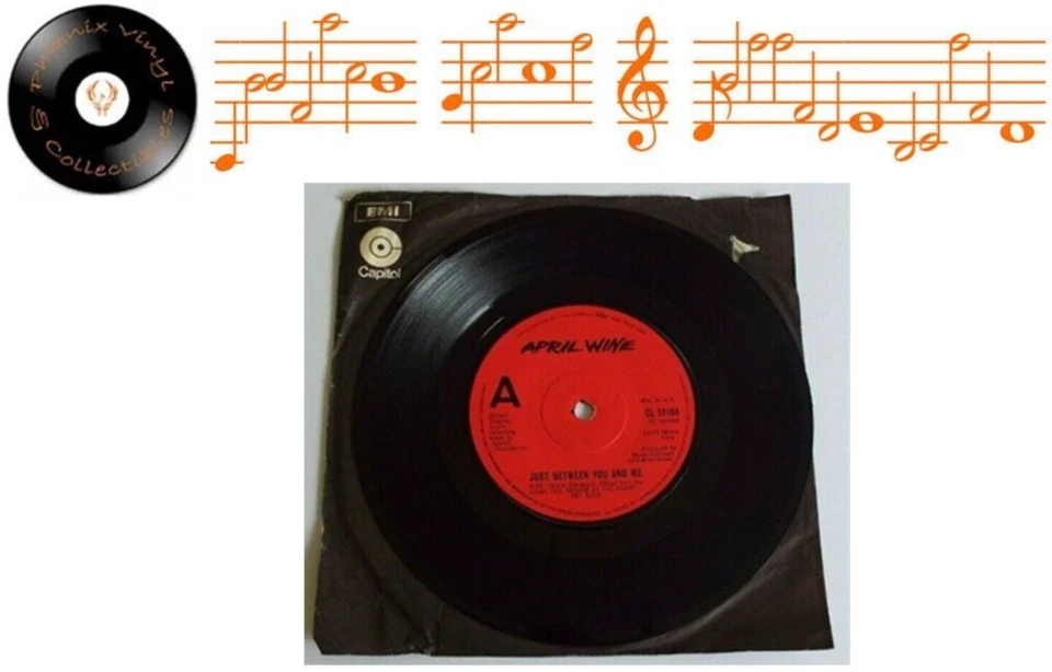 April Wine Just Between You And Me 7” Single A1U B1U Pressing Capitol Sleeve EX - Image 1 of 3