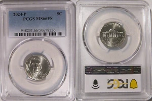 2024 P Jefferson Nickel 5c PCGS MS66FS - Picture 1 of 2