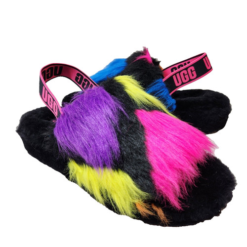 Sandali UGG Fluff Yeah Party Spots taglia 10 pelle di pecora slide 1125006