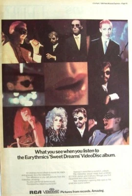 EURYTHMICS 1984 PRINT ADVERT SWEET DREAMS VIDEODISC RCA Annie Lennox - Image 1 of 3