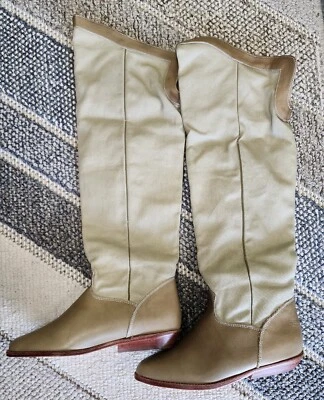 Botas hasta la rodilla Cat Balou By Chinese Laundry para mujer marrón tacón de cuña, talla 7,5 Foto 1 de 4