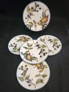 Pier 1 Macintosh Salad Plate Set of 5 Fruit Pattern Angleterre England - Picture 1 of 8