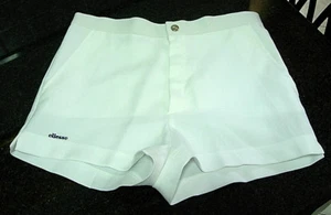 '80 SHORT SHORTS PANTOLONCINI da Tennis ELLESSE Vilas, 46, BIANCO, VINTAGE. - Foto 1 di 8