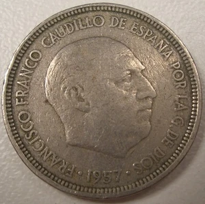  MONETA 5 PESETAS SPAGNA 1957 (STAR # 62) LQQK BELLA  - Foto 1 di 2