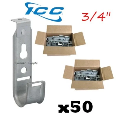 ICC 50 Pack 3/4" J-Hook Lip Ceiling Mount Route Cat5 Cat6 Cable Lot ICCMSJH922 - Image 1 of 4