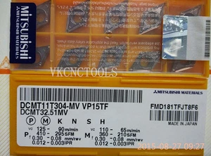 Inserto de carburo 10 piezas MITSUBISHI DCMT11T304-MV VP15TF para herramienta de torneado DCMT32.51MV - Imagen 1 de 2