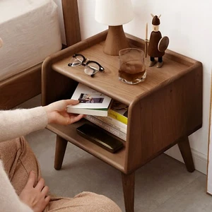 Pure Solid Wood Bedside Cabinet Modern Simple Nightstands European Beech - Picture 1 of 8