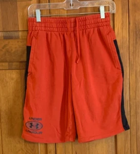 Men's Under Armour Orange Athletic Shorts Tag Size M Fitted - Picture 1 of 4