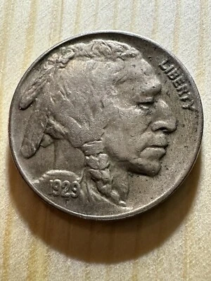 1929 Buffalo Nickel Planchet Scrapes Strike Through Eye. - Image 1 of 4