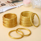  18 Pcs Gold Bangle Bracelets for Women Jelly Wristband Trendy
