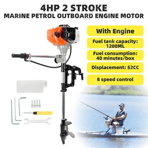 4HP 2 Stroke Marine Petrol Outboard Engine Motor Fishing Boat Kayak - Picture 1 of 16