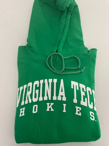 NWOT Virginia Tech Hokies Hoodie Sweatshirt Green Large L 0423a Cover