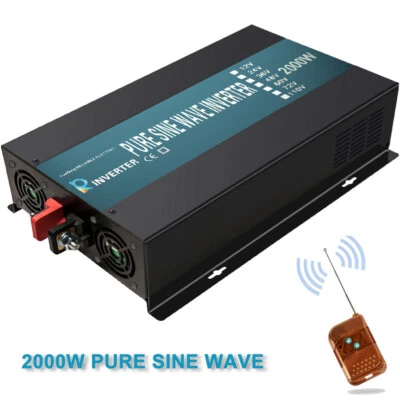2000W 48V Pure Sine Wave Inverter 240V Truck DC to AC Power Converter RV Remote - image 1 of 4