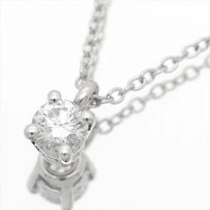 TIFFANY & Co. Platinum .12ct Solitaire Diamond Pendant Necklace $1,350 - Picture 1 of 8