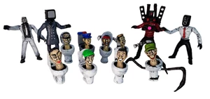 Skibidi Toilet 12 hard plastic mexican toy figures bundle speaker camera TV man - Picture 1 of 5
