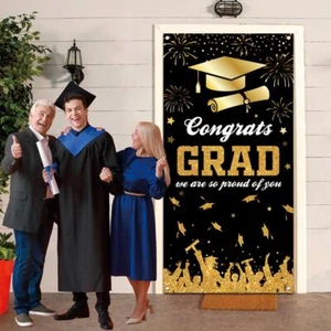Congrats Grad Graduates Theme Background Happy Graduation Banner Photo Booth - Picture 1 of 7