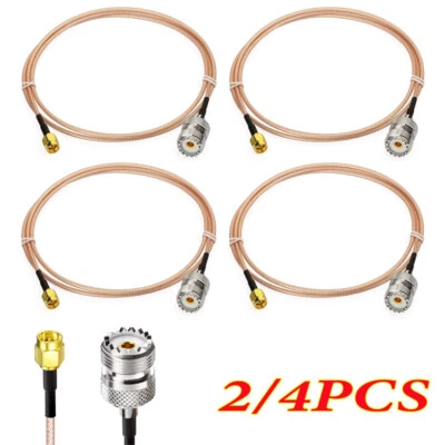 2/4XSO239 UHF Female PL259 to SMA Male Plug RG316 Cable Jumper Pigtail For radio - Image 1 of 4
