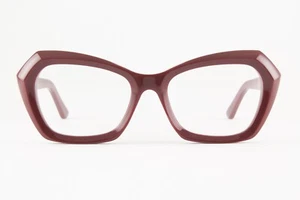 Seltene authentische Balenciaga BA 5079 069 53 mm burgunderfarbene Katzenaugenrahmen Brille Italien - Bild 1 von 5