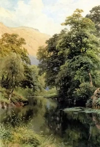 Oil painting harry sutton palme - still waters summer stream landscape PERFECT - Picture 1 of 1