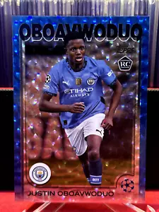 2024-25 Topps UEFA Soccer JUSTIN OBOAVWODUO RC Bule Ice 71/75 Man City - Picture 1 of 2