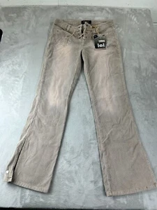 Vintage Y2K L.E.I. Low Rise Washed Corduroy Pants Size 11 Faded Flare NEW 2000s - Picture 1 of 14