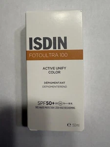 ISDIN FOTOULTRA 100 ACTIVE UNIFY COLOR SPF 50+ ÉCRAN SOLAIRE dépigmentant 50ml - Photo 1 sur 5