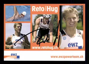 Reto Hug Autogrammkarte Original Signiert Triathlon + A 134061 - Bild 1 von 2