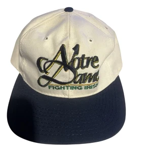 Vintage  Notre Dame Snapback Hat 90s White Blue The Game Fighting Irish - Picture 1 of 6