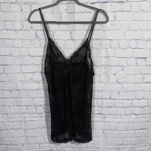 Damen transparentes Blumen & Paisley Spitze Top schwarz Größe XL Whimsigoth sexy Goth Grunge - Bild 1 von 6