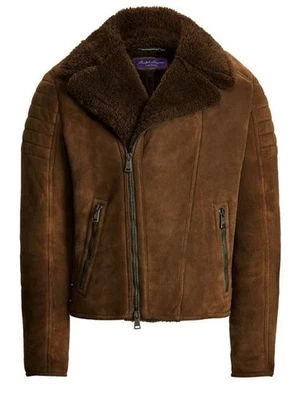 Ralph Lauren фиолетовый ярлык Wexler стриженный мех мотоциклиста куртка мужская XXL Италия - Изображение 1 из 4