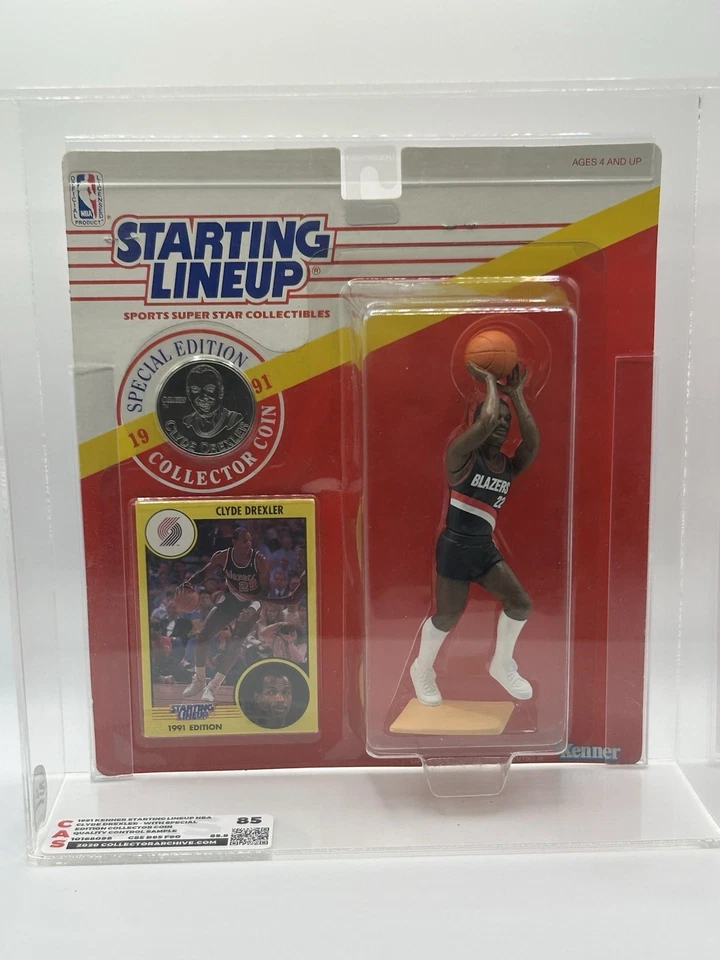 1991 Kenner Starting Lineup Clyde Drexler Figure Graded CAS85 Signed Sample RARE - Image 1 of 4