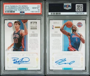 BILL LAIMBEER DRUMMOND 2012 ELITE PASSING TORCH DUAL AUTO /25 PSA GEM 10 POP 1 - Picture 1 of 1
