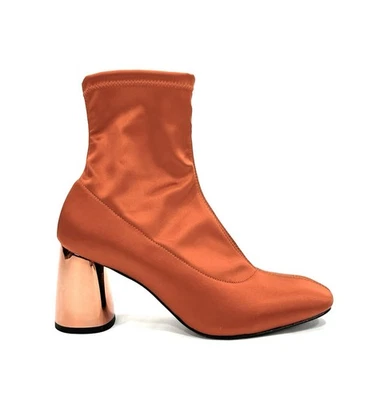 Free People Satin Spectrum Sock Boot Rust Orange Color Round Toe Size EU 38/US 8 - Image 1 of 4