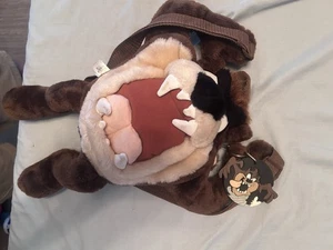 VINTAGE 1997 LOONEY TUNES TAZMANIAN DEVIL TAZ PLUSH BACKPACK & KEYCHAIN - Picture 1 of 11
