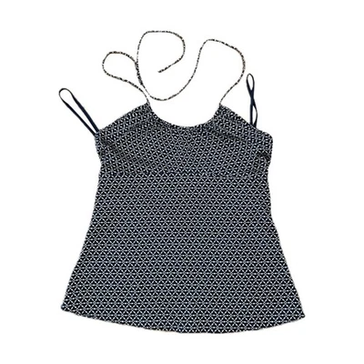 Camisa Top Halter EXPRESS DESIGN STUDIO Seda Negra Beige Brillante CHIC S Foto 1 de 4