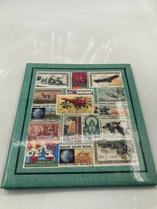 Stamp Book With Different Stamps Album With Wildlife & Dinosaur Prints & More - Picture 1 of 16